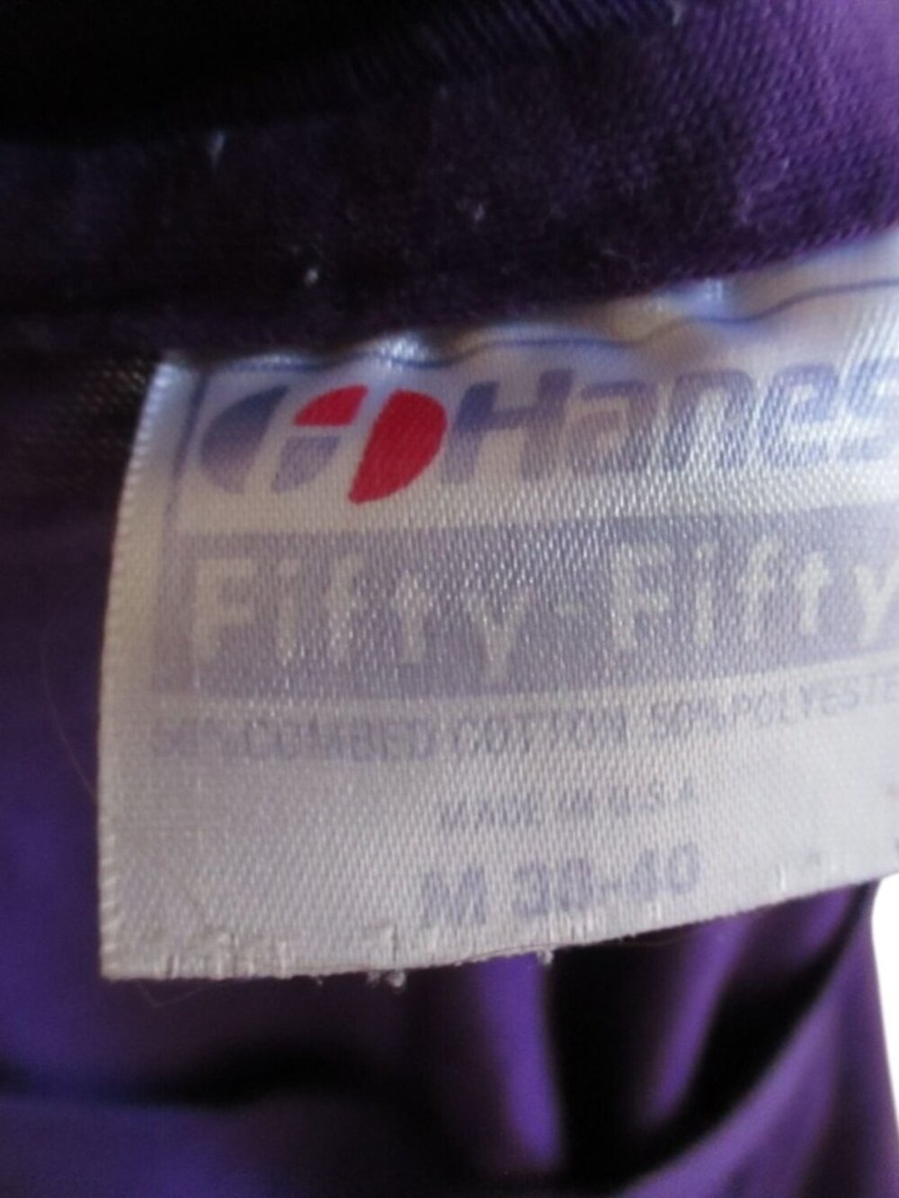 Vintage T-shirt Small Vintage Single Stitch Hanes Fifty-Fifty Purple USA 80s